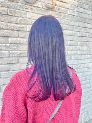 ミディアム カラー ハイトーンカラー シールエクステのヘアスタイル