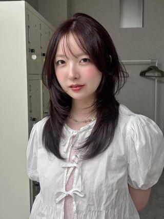 セミロング 透明感カラー¦ まなみ🎀💞のヘアスタイル