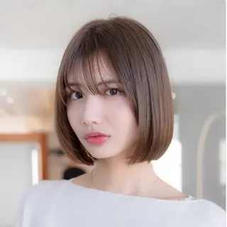 ミディアム カラー パーマ 渋谷ボブ特化 /田中航平のヘアスタイル