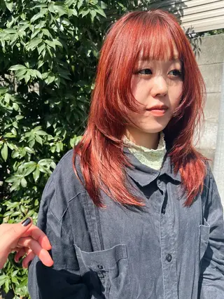 セミロング 暖色/パーマ 🌼クニトウメイのヘアスタイル