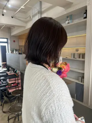 ミディアム 髪質改善×ブリーチ 無しWカラー🫧天神のヘアスタイル