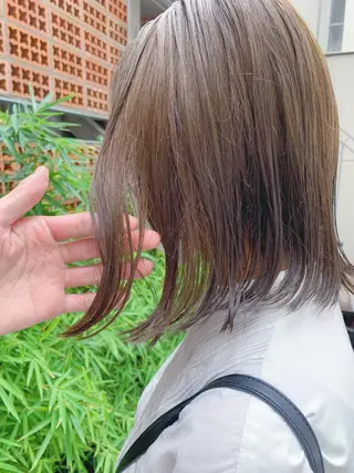 ミディアム カラー ボブパーマコテ巻き風 パーマNo1深江秀平のヘアスタイル