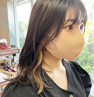 ミディアム カラー Hareru 豊田 修廣のヘアスタイル