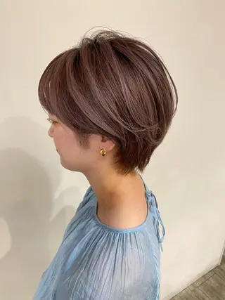 ショート カラー 髪質改善カラー韓国風 レイヤーtudaのヘアスタイル
