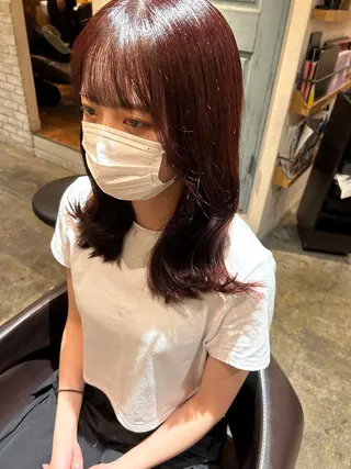 セミロング カラー レイヤーカット/ 縮毛矯正🇰🇷早坂のヘアスタイル