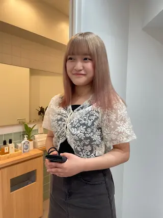 ミディアム カラー ボブ/レイヤーカット 縮毛矯正/コウキ新宿のヘアスタイル