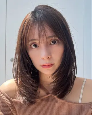 セミロング カラー 山崎/ボブ縮毛矯正 レイヤー髪質改善のヘアスタイル