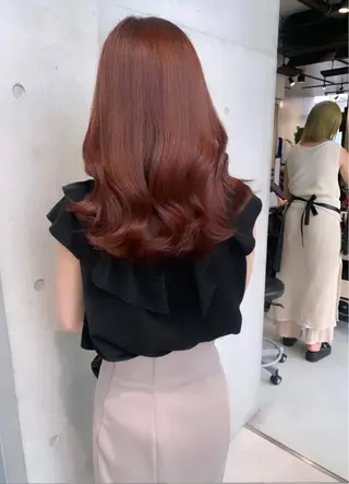 ミディアム カラー 透明感カラー✂︎ /縮毛矯正/YUKAのヘアスタイル