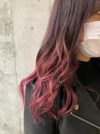 セミロング カラー ミルクティーベージュ ブリーチ 店長 清水のヘアスタイル