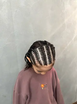 ミディアム ヘアアレンジ エクステ/コーンロウ KURUMI⛓️🔥のヘアスタイル