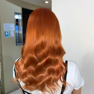 ロング カラー 新宿♥ハッシュカット 暖色カラー♥Unaのヘアスタイル