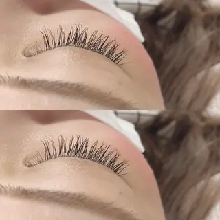 マツエク・マツパ レイヤーカット✖️ 柔らかベージュカラーのヘアスタイル