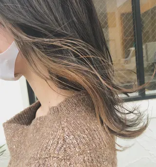 セミロング カラー パーマ ヘアアレンジ 【ツヤ髪美容師】 ツダケイスケのヘアスタイル