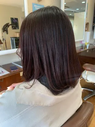 ミディアム カラー パーマ ショート/似合わせ レイヤー/福岡聖容のヘアスタイル