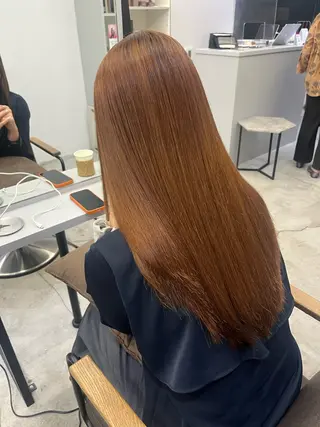 ロング パーマ 透明感×艶カラー ✨️美髪縮毛🍒リオのヘアスタイル