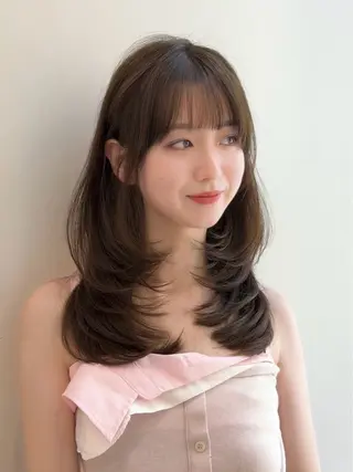 セミロング カラー 韓国ヘア/レイヤー カット SAKURAのヘアスタイル
