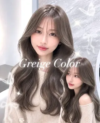 セミロング カラー ヘアアレンジ 🖤kana韓国ヘア 艶髪カラー特化🖤のヘアスタイル