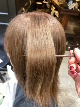 ミディアム カラー パーマ ヘアアレンジ くびれレイヤー/艶 カラー　MADOKAのヘアスタイル
