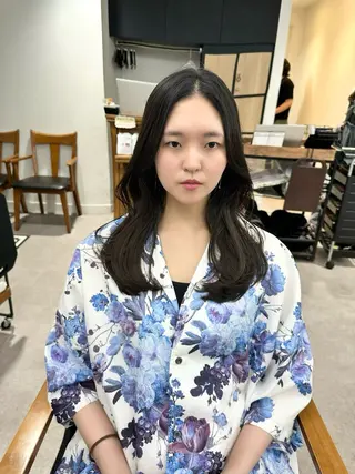 セミロング カラー パーマ ヘアアレンジ メンズ キッズ 似合せレイヤー/ 柔らか透明感カラーのヘアスタイル