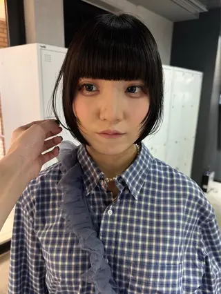 ショート カラー 縮毛矯正✖️ボブ職人 【圧倒的朝楽ボブ】のヘアスタイル