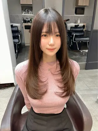 ロング 韓国風レイヤー ショート/犬塚 優介のヘアスタイル