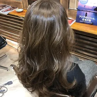 セミロング カラー 韓国風レイヤーカット 上手く丁寧早い/マツのヘアスタイル