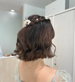 ミディアム ヘアアレンジ momo/ハイトーン /透明感カラー🎀のヘアスタイル