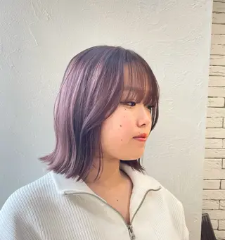 ミディアム カラー tiel 小山莉々のヘアスタイル