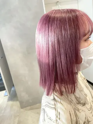 ミディアム カラー ハイトーン×レイヤー /遠藤将太のヘアスタイル