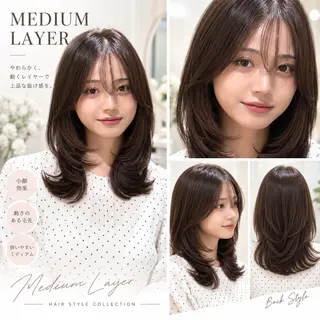 ミディアム カラー 🦋韓国風レイヤー/ 艶髪矯正🦋凛太郎のヘアスタイル