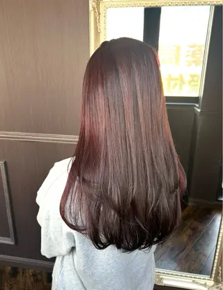 セミロング カラー ヘアアレンジ 梅木李奈🕊️ レイヤー透明感カラーのヘアスタイル