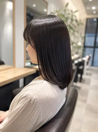 ミディアム パーマ 🍒モテ暖色カラー × うる艶✧ ゆなのヘアスタイル