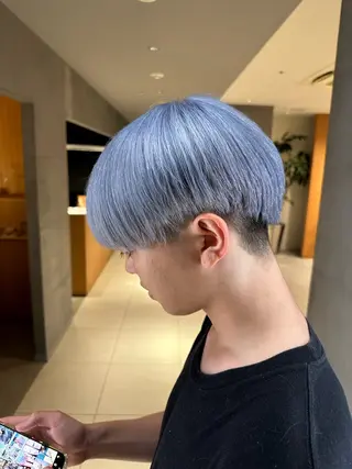 ショート カラー メンズ メンズパーマ特化/ シャドウ/波巻/陸翔のヘアスタイル