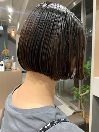 ショート カラー ボブパーマコテ巻き風 パーマNo1深江秀平のヘアスタイル