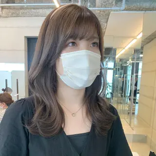 ミディアム カラー 透明感カラー✂︎ /縮毛矯正/YUKAのヘアスタイル