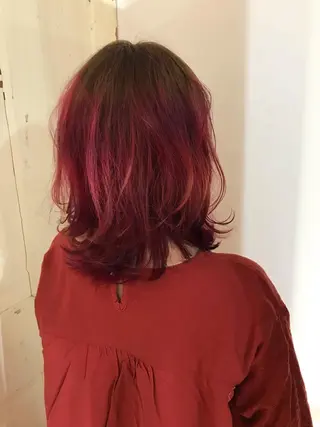 ミディアム カラー ヘアアレンジ 上西 高志のヘアスタイル