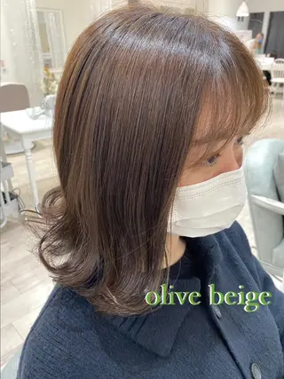 ミディアム カラー 暖色カラー🍒 門内 梨真のヘアスタイル