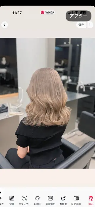 ミディアム カラー ミルクティーベージュ MAIのヘアスタイル