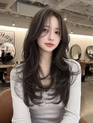 ロング 韓国風🤍 イワサキ リコ🍒のヘアスタイル