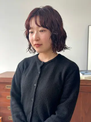 ミディアム パーマ 松永 なつみのヘアスタイル