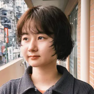 ショート カラー パーマ デジタルパーマ🌀レ イヤー🍃かんたまるのヘアスタイル