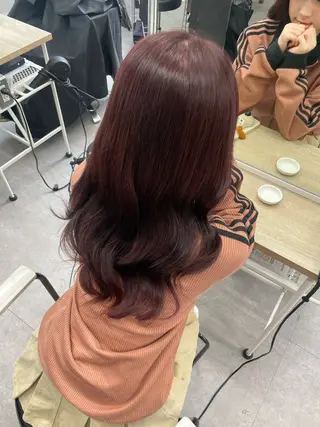 セミロング カラー ヘアアレンジ MOMO艶髪 🩵モテカラーのヘアスタイル