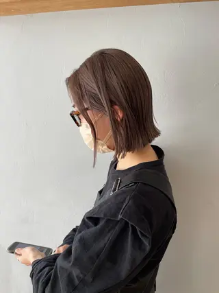 ミディアム カラー オリーブ/縮毛♡ Natsuno🩰のヘアスタイル