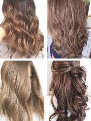 カラー パーマ 大阪レミーエクステ チビ編み込みのヘアスタイル