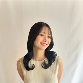 セミロング カラー 中村 透和のヘアスタイル