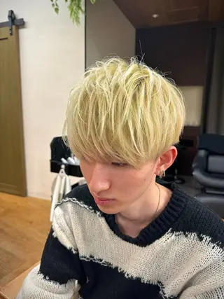 ショート カラー パーマ ヘアアレンジ メンズ 似合わせメンズカット /ニュアンスパーマのヘアスタイル