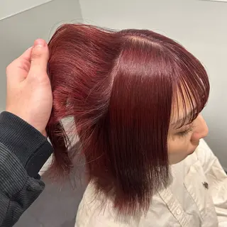 セミロング カラー 💫艶ハイトーン×髪 質改善💫リュウトのヘアスタイル