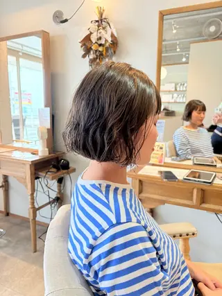 ショート パーマ ゆとり 茨木/ショートボブのヘアスタイル