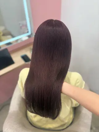 カラー Miu 名古屋カット ミディアム/ピンク髪のヘアスタイル