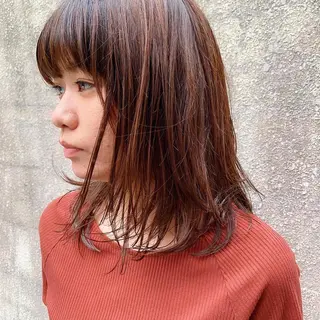 ミディアム カラー 中川 竜誠のヘアスタイル